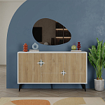 Комод с 3-мя дверцами и выдвижным ящиком цвета светлый дуб SPARK CONSOLE WHITE варинант исполнения - 1 | Loft Concept в Перми