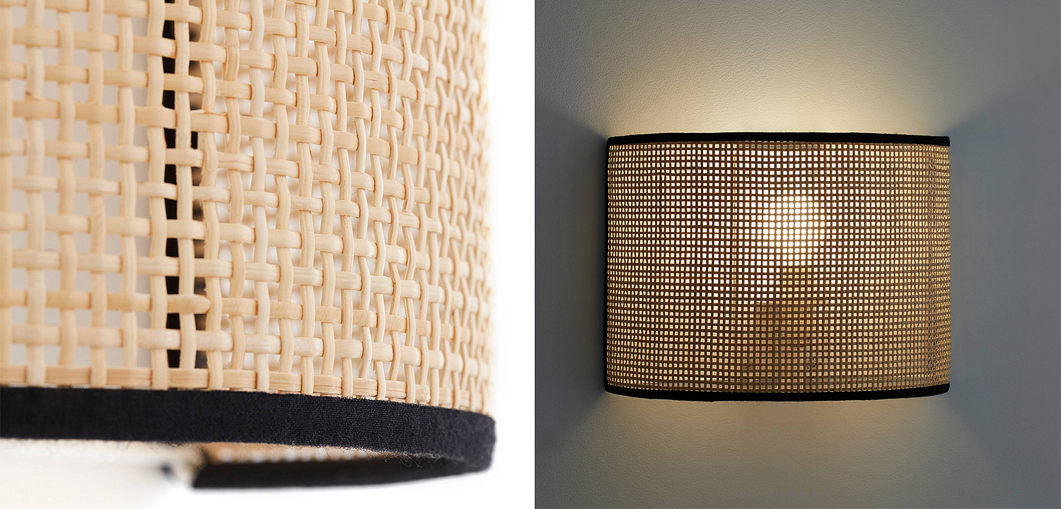 Бра Ottar Wicker Bamboo Cane beige black Бра Ottar Wicker Bamboo Cane beige black - Loft-Concept в Перми