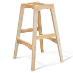 Барный стул со спинкой на 4-х деревянных ножках Оранжевый Велюр Ava Charm варинант исполнения - 4 | Loft Concept в Перми