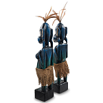 Комплект из 2-х деревянных статуэток Asmat Statuettes Dark Blue варинант исполнения - 2 | Loft Concept в Перми