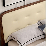 Кровать двуспальная с каркасом из дерева и мягким изголовьем Moon Walnut Bed варинант исполнения - 3 | Loft Concept в Перми