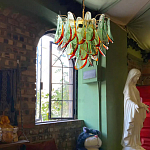 Люстра стеклянная с зелеными лепестками Green Leaf Fall варинант исполнения - 5 | Loft Concept в Перми