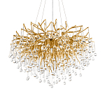 Люстра подвесная с прозрачными стеклянными подвесками в форме капель Диаметр 80 см Droplet Chandelier варинант исполнения - 14 | Loft Concept в Перми
