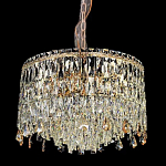 Люстра круглая с хрустальными подвесками на золотистом каркасе Roul Crystal Light варинант исполнения - 1 | Loft Concept в Перми