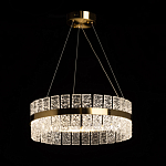 Люстра круглая золотого цвета с прозрачными рельефными стеклянными вставками Textured Glass Chandelier варинант исполнения - 3 | Loft Concept в Перми