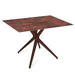 Стол обеденный с коричневой прямоугольной столешницей из керамики на четырех пластиковых ножках Brown Ceramics варинант исполнения - 1 | Loft Concept в Перми