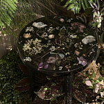 Круглый журнальный столик со столешницей из эпоксидной смолы Epoxy Resin Flowers Coffee Table варинант исполнения - 7 | Loft Concept в Перми