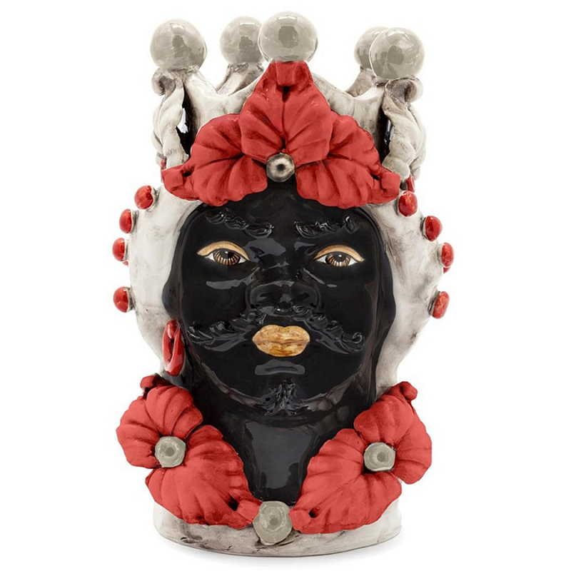 Ваза Vase Moro Man Eve Red Черный Бежевый Красный Ваза Vase Moro Man Eve Red Черный Бежевый Красный в Перми | Loft Concept