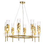 Люстра подвесная круглая с 8-ю цилиндрическими плафонами из стекла LIAISON варинант исполнения - 4 | Loft Concept в Перми