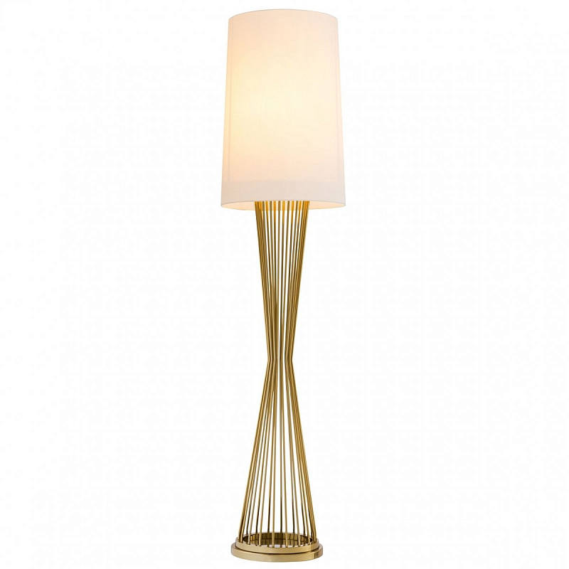 Торшер Eichholtz Floor Lamp Holmes Белый Глянцевое золото в Перми | Loft Concept 