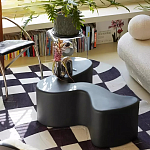 Дизайнерский журнальный стол чёрный изогнутой формы Alefy варинант исполнения - 1 | Loft Concept в Перми