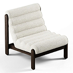 Кресло с деревянным каркасом и обивкой из белой ткани букле Medieval Furniture варинант исполнения - 1 | Loft Concept в Перми