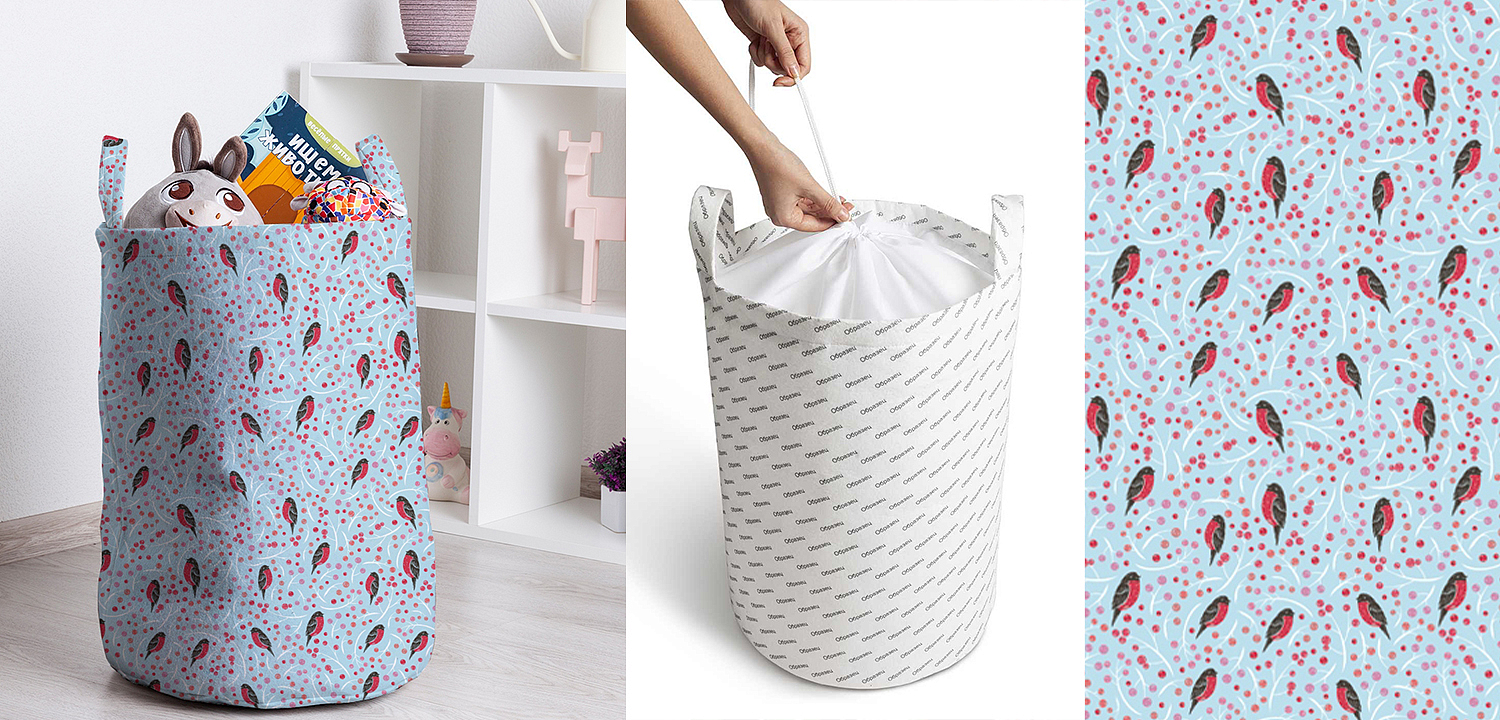Корзина Bullfinches Pattern Basket Корзина Bullfinches Pattern Basket - Loft-Concept в Перми
