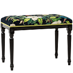 Банкетка из натурального бука черная с изображением птиц и цветов Blooming Birds2 варинант исполнения - 1 | Loft Concept в Перми