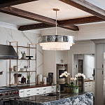 Люстра круглая с подвесками из текстурированного стекла молочного цвета Hinkley варинант исполнения - 8 | Loft Concept в Перми