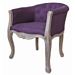 Кресло низкое в стиле прованс Louis French Armchair purple flax варинант исполнения - 1 | Loft Concept в Перми