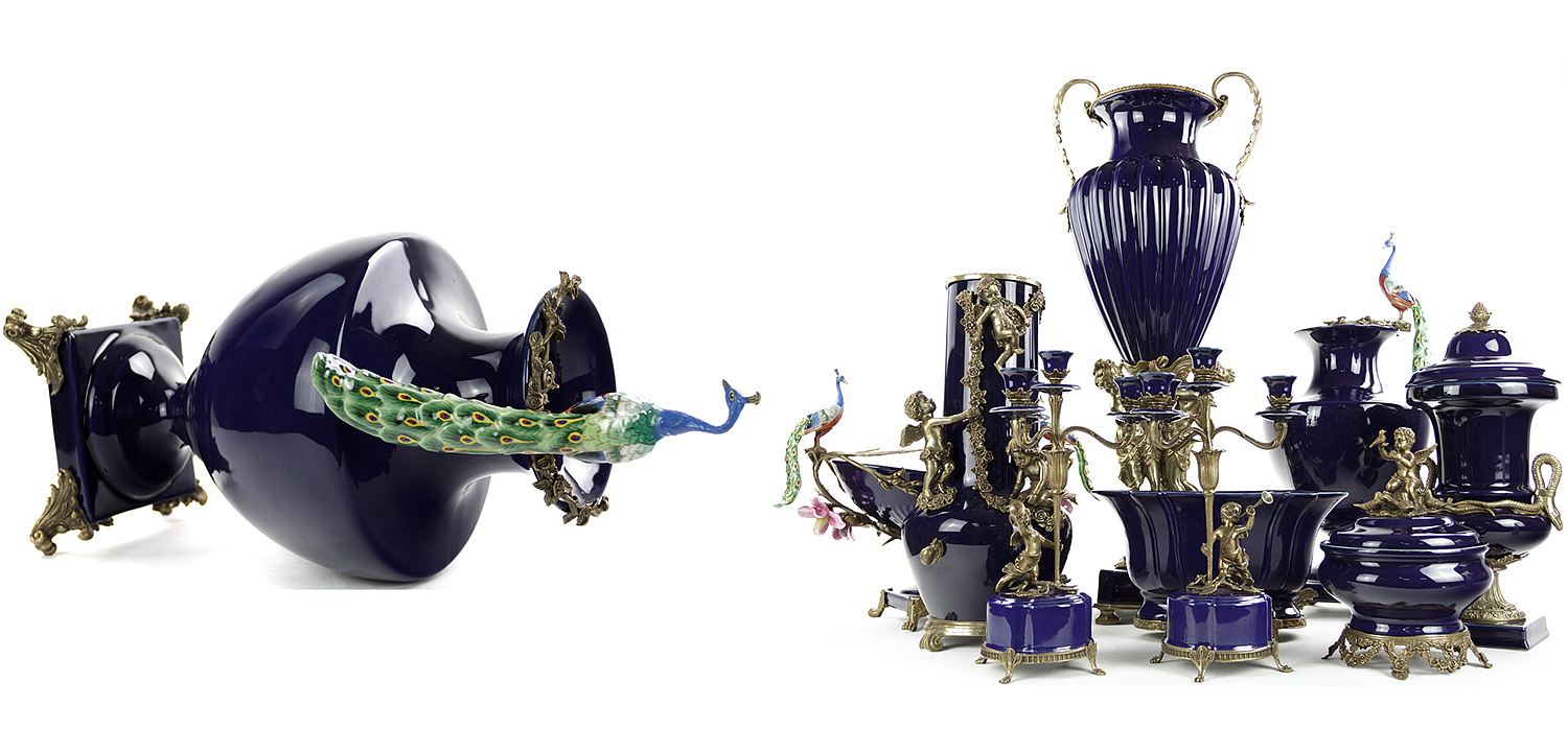 Ваза Selenia Blue Vase Peacock Ваза Selenia Blue Vase Peacock - Loft-Concept в Перми