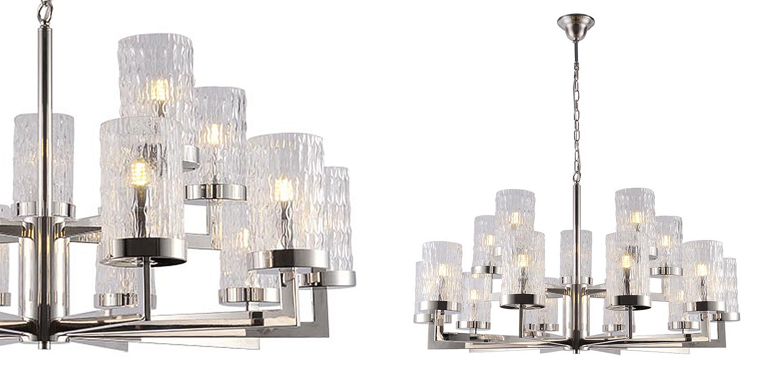 Люстра Estebe Glass Nickel Chandelier 14 Люстра Estebe Glass Nickel Chandelier 14 - Loft-Concept в Перми