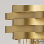 Люстра цвета матового золота с металлическими лентами и длинными прозрачными подвесками Gilded Waves варинант исполнения - 7 | Loft Concept в Перми