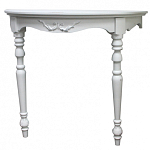 Консоль настенная полукруглая из массива бука с легкими потертостями White Provence варинант исполнения - 1 | Loft Concept в Перми