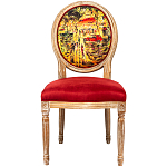 Стул из натурального бука красное с цветным принтом Impressionism in Color варинант исполнения - 1 | Loft Concept в Перми