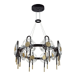 Люстра подвесная круглая черного цвета с круглыми прозрачными плафонами Virelia  варинант исполнения - 5 | Loft Concept в Перми