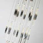 Люстра с прямоугольными плафонами из хрусталя Esme Rectangular Crystal Chrome Chandelier варинант исполнения - 2 | Loft Concept в Перми