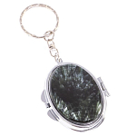 Зеркало брелок карманное двухстороннее из натурального камня Серафинит Stone Mirrors варинант исполнения - 1 | Loft Concept в Перми