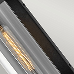 Настенный фонарь в индустриальном стиле с вытянутым цилиндрическим плафоном из прозрачного стекла и черным корпусом Hinkley варинант исполнения - 3 | Loft Concept в Перми