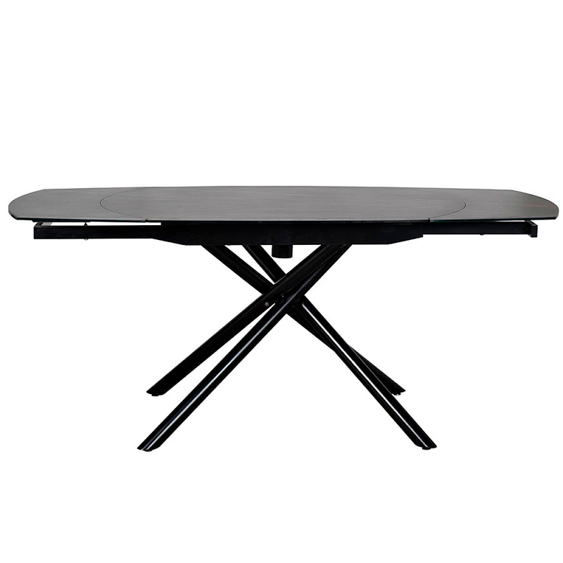 Стол обеденный раскладной круглый Folding Ceramic Table Черный Стол обеденный раскладной круглый Folding Ceramic Table Черный в Перми | Loft Concept