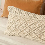 Чехол на подушку с макраме бежевого цвета Macrame варинант исполнения - 5 | Loft Concept в Перми