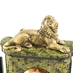 Настольный письменный набор из змеевика и бронзы с декором в виде льва Successful Leader варинант исполнения - 3 | Loft Concept в Перми