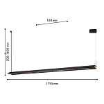 Подвесной светильник линейный вытянутой формы с черным матовым корпусом и золотистыми акцентами Line Pendant варинант исполнения - 2 | Loft Concept в Перми