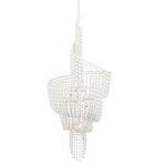 Люстра белая в форме спирали с декором из круглых деревянных бусин White Wooden Beads варинант исполнения - 2 | Loft Concept в Перми