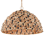 Подвесной светильник в форме купола из деревянных бусин Wooden Beads варинант исполнения - 1 | Loft Concept в Перми