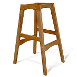 Барный стул со спинкой и подлокотниками на 4-х деревянных ножках Кремовый Велюр Ava Charm варинант исполнения - 5 | Loft Concept в Перми