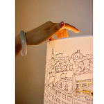 Настольная лампа с принтом на белом тканевом абажуре Roof Garden Lamp варинант исполнения - 1 | Loft Concept в Перми