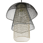 Подвесной светильник Black Grey Mesh Tube Lampshade Hanging Lamp варинант исполнения - 4 | Loft Concept в Перми