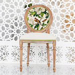 Стул бежевый из натурального бука с изображением птицы в саду Blooming Colored Birds варинант исполнения - 3 | Loft Concept в Перми