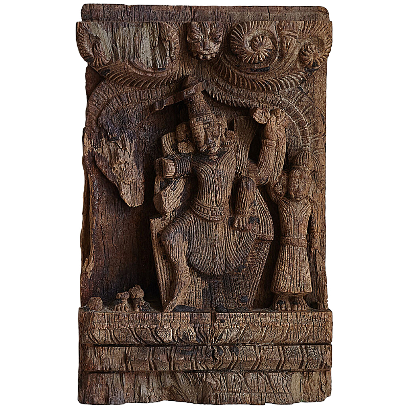 Антикварные объёмные панно из тика Antique Indian Panels Коричневый в Перми | Loft Concept 