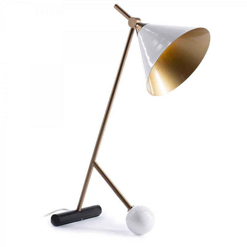 Настольная лампа Kelly Wearstler CLEO TABLE LAMP Белый Золотой Настольная лампа Kelly Wearstler CLEO TABLE LAMP Белый Золотой в Перми | Loft Concept