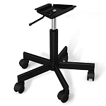 Стул с мягкой серой обивкой из велюра и подъемно-поворотным механизмом на черных колесиках Harper Gray варинант исполнения - 4 | Loft Concept в Перми