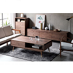 Кофейный стол из дерева с ящиком и нишей для хранения Coffee Walnut Table варинант исполнения - 2 | Loft Concept в Перми