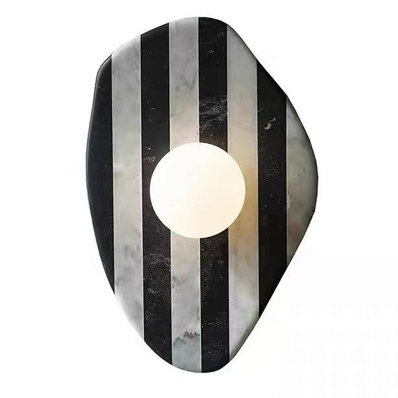 Бра полосатое из мрамора Shaw Marble Lighting Черно-белый Прозрачный Красный Бра полосатое из мрамора Shaw Marble Lighting Черно-белый Прозрачный Красный в Перми | Loft Concept