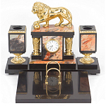 Настольный письменный набор из яшмы и долерита с декором виде льва Manager Organizer варинант исполнения - 1 | Loft Concept в Перми