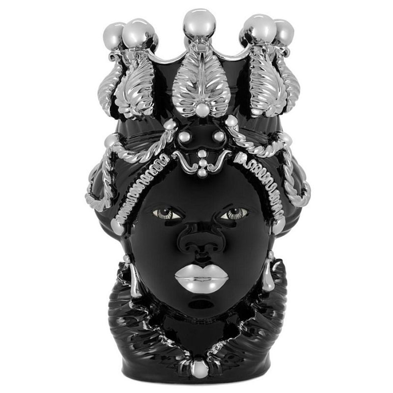 Ваза Vase Moro Lady Ltd Platinum Черный Серебряный Ваза Vase Moro Lady Ltd Platinum Черный Серебряный в Перми | Loft Concept