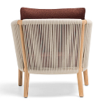 Дизайнерское уличное кресло из массива дерева с веревочной спинкой BOBOLI Armchair варинант исполнения - 5 | Loft Concept в Перми