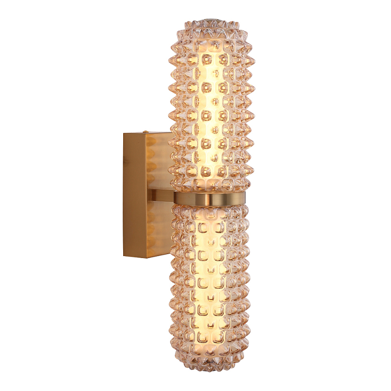 Бра с факутрным стеклянным плафоном Шампань Sonora Шампань Латунь в Перми | Loft Concept 