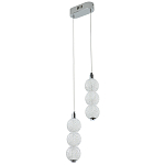 Подвесной светодиодный светильник с 2-мя плафонами Crystal Globule Hanging Lamp Chrome варинант исполнения - 2 | Loft Concept в Перми