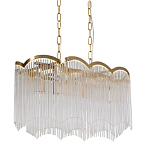 Люстра прямоугольная на цепях с прозрачными трубками и волнистым краем Nembus варинант исполнения - 1 | Loft Concept в Перми